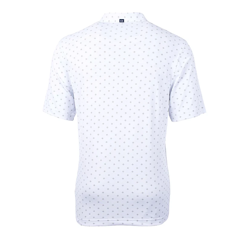 Polo homme Cutter & Buck blanc Georgia Tech Yellow Jackets Team Virtue Eco Pique à imprimé carreaux