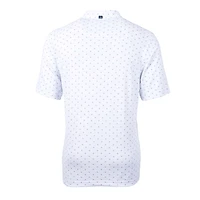 Polo homme Cutter & Buck blanc Georgia Tech Yellow Jackets Team Virtue Eco Pique à imprimé carreaux