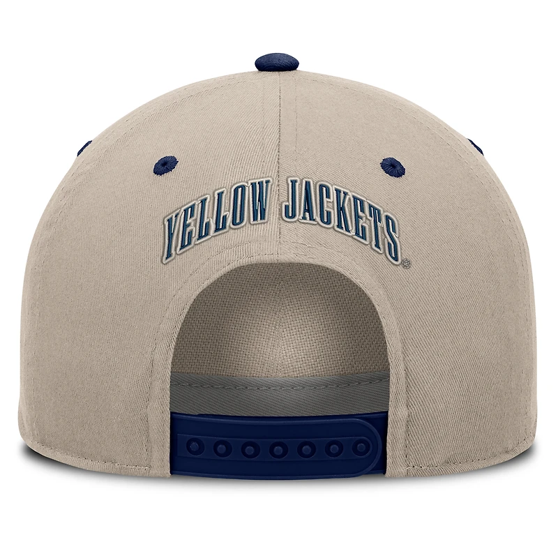 Men's Fanatics Stone/Navy Georgia Tech Yellow Jackets Veteran Two-Tone Adjustable Hat