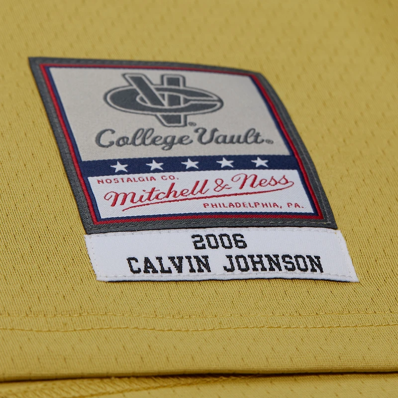 Maillot Mitchell & Ness Calvin Johnson Gold des Yellow Jackets de Georgia Tech 2006 pour homme, taille grande et