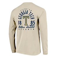 T-shirt à manches longues pour homme avec superposition de mascotte des Yellow Jackets Georgia Tech