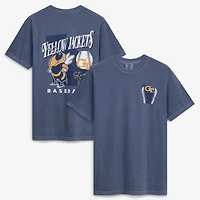T-shirt de baseball pour homme, bleu marine, Georgia Tech Yellow Jackets, mascotte dessinée