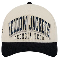 Men's New Era Navy/Cream Georgia Tech Yellow Jackets Arch Two-Tone Corduroy 9FORTY A-Frame Adjustable Hat