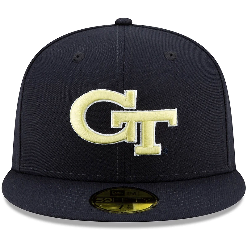 Men's New Era Navy Georgia Tech Yellow Jackets Primary Team Logo Basic 59FIFTY Fitted Hat