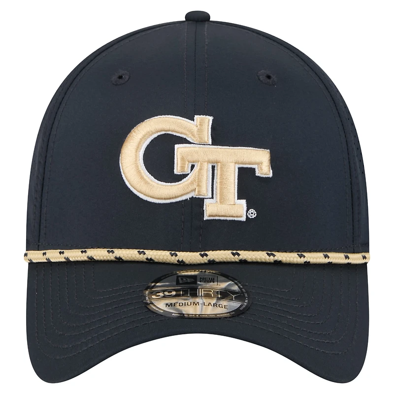 Men's New Era  Navy Georgia Tech Yellow Jackets Rope 39THIRTY Flex Hat