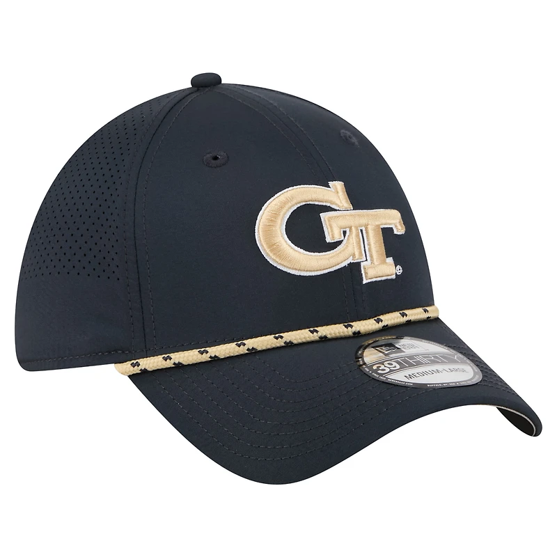 Men's New Era  Navy Georgia Tech Yellow Jackets Rope 39THIRTY Flex Hat