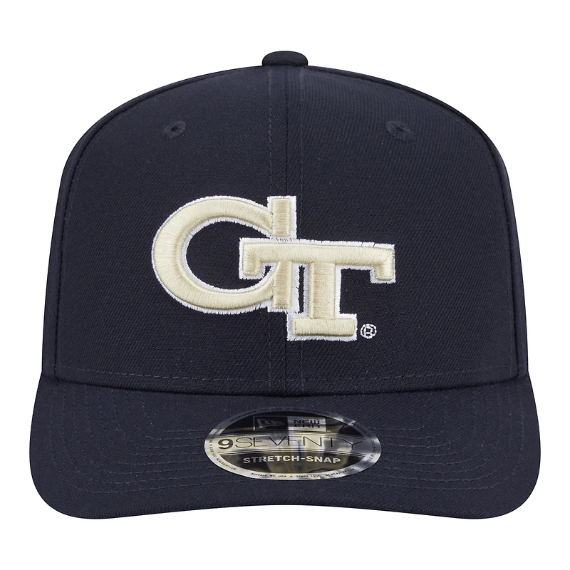 Men's New Era  Navy Georgia Tech Yellow Jackets Team Collective 9SEVENTY Stretch-Snap Adjustable Hat