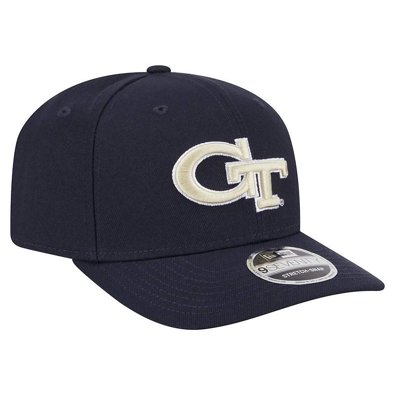 Men's New Era  Navy Georgia Tech Yellow Jackets Team Collective 9SEVENTY Stretch-Snap Adjustable Hat