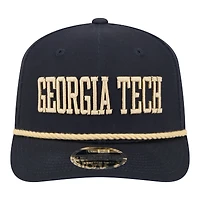 Men's New Era Navy Georgia Tech Yellow Jackets Wordmark Rope 9SEVENTY Stretch-Snap Hat