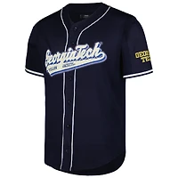 Men's Pro Standard Navy Georgia Tech Yellow Jackets Mesh Full-Button Replica Baseball Jersey