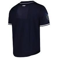 Men's Pro Standard Navy Georgia Tech Yellow Jackets Mesh Full-Button Replica Baseball Jersey