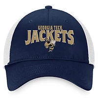Men's Top of the World Navy/White Georgia Tech Yellow Jackets Breakout Trucker Snapback Hat