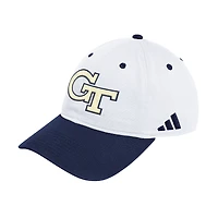 Casquette unisexe adidas blanche/marine Georgia Tech Yellow Jackets, style baseball saisonnier, ajustable