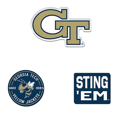 WinCraft Georgia Tech Yellow Jackets 3-Pack Premium Fridge Magnet Set