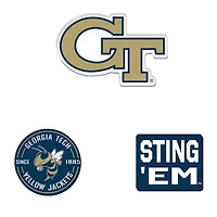 WinCraft  Georgia Tech Yellow Jackets 3-Pack Premium Fridge Magnet Set