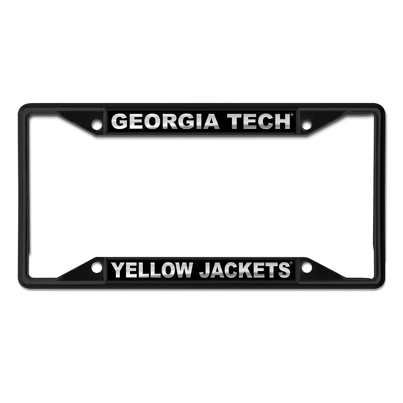 Cadre de plaque d'immatriculation en métal recouvert de couleur WinCraft Georgia Tech Yellow Jackets S/S
