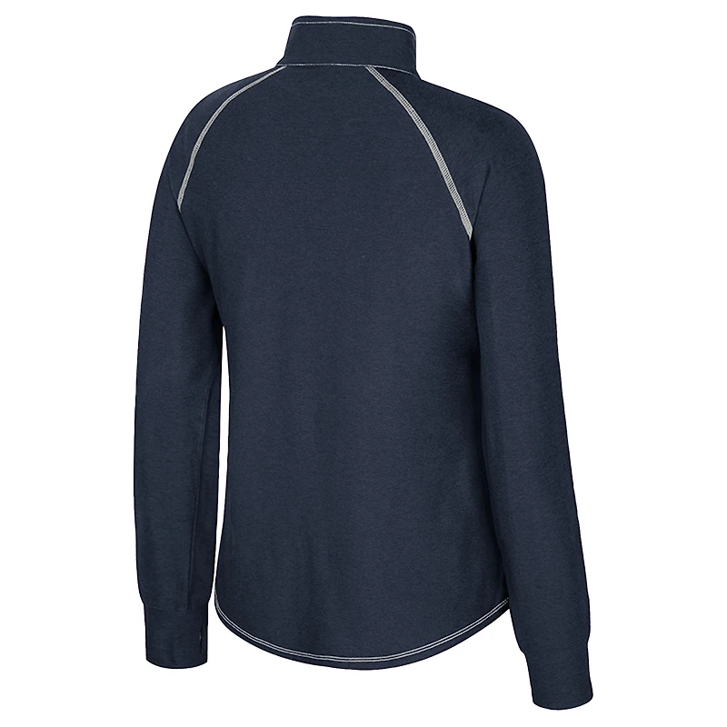 Haut Bikram raglan à fermeture éclair quart de tour pour femme Colosseum Navy Georgia Tech Yellow Jackets