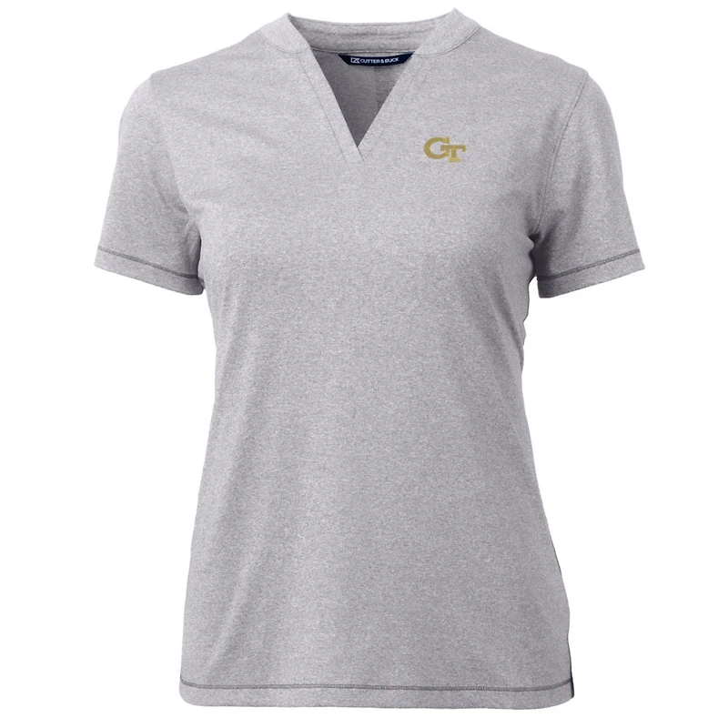Haut à col en V Forge Blade pour femme, gris chiné, des Georgia Tech Yellow Jackets