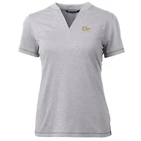 Haut à col en V Forge Blade pour femme, gris chiné, des Georgia Tech Yellow Jackets