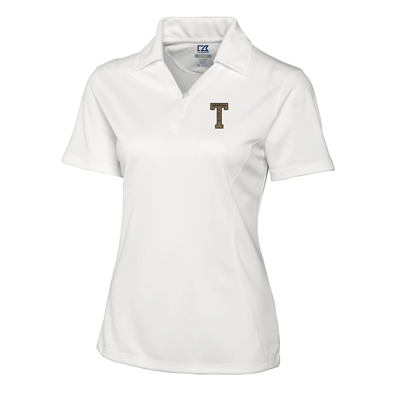 Polo texturé uni blanc Georgia Tech Yellow Jackets CB DryTec Genre pour femme Cutter & Buck