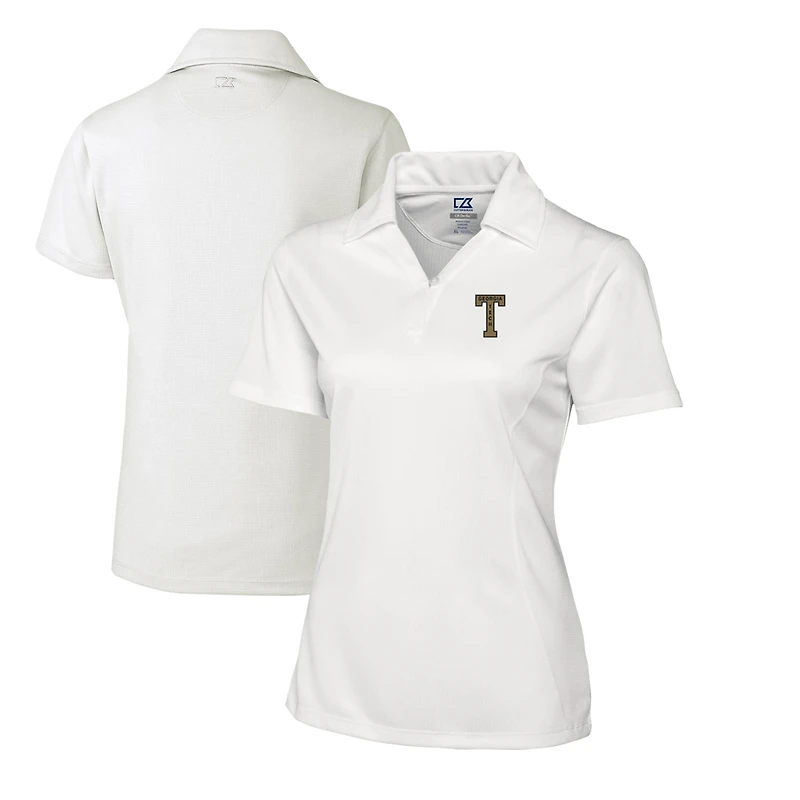Polo texturé uni blanc Georgia Tech Yellow Jackets CB DryTec Genre pour femme Cutter & Buck