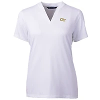 Haut à col en V Forge Blade pour femme, blanc, des Georgia Tech Yellow Jackets, Cutter & Buck