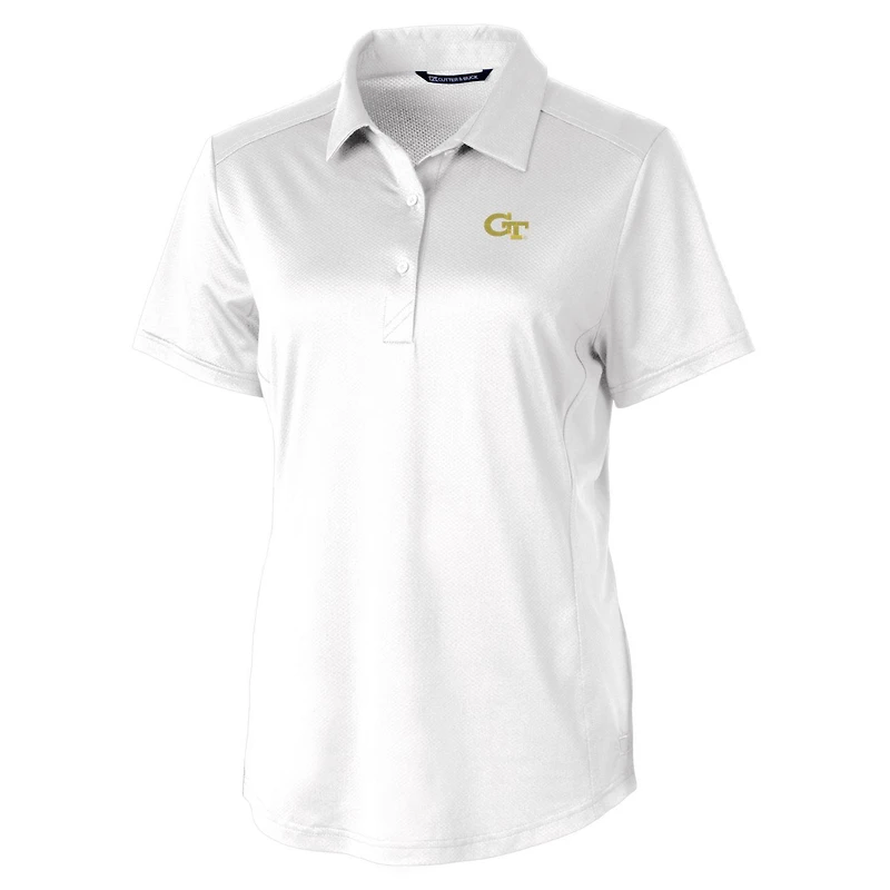 Polo Prospect blanc des Yellow Jackets de Georgia Tech pour femme Cutter & Buck