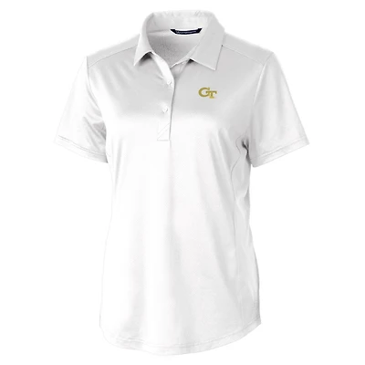 Polo Prospect blanc des Yellow Jackets de Georgia Tech pour femme Cutter & Buck