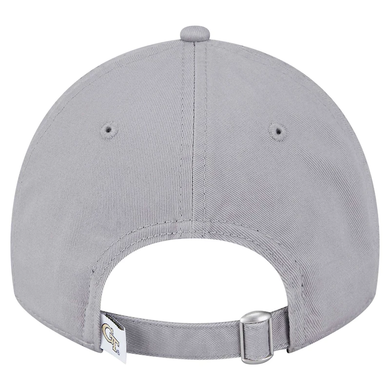 Women's New Era  Gray Georgia Tech Yellow Jackets Logo 9TWENTY Adjustable Hat