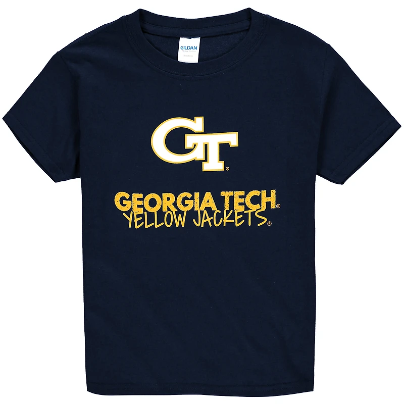 T-shirt à col rond bleu marine Georgia Tech Yellow Jackets pour jeunes