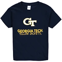 T-shirt à col rond bleu marine Georgia Tech Yellow Jackets pour jeunes