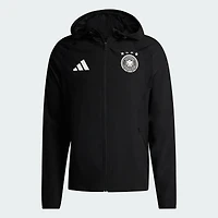 Men's adidas  Black Germany National Team 2026 Tiro Travel Raglan Full-Zip Windbreaker Hoodie