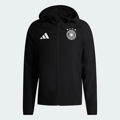 Men's adidas  Black Germany National Team FIFA x World Cup 2026 Tiro Travel Raglan Full-Zip Windbreaker Hoodie