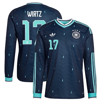 Men's adidas Florian Wirtz White Germany National Team 2026 Home Replica Long Sleeve Jersey