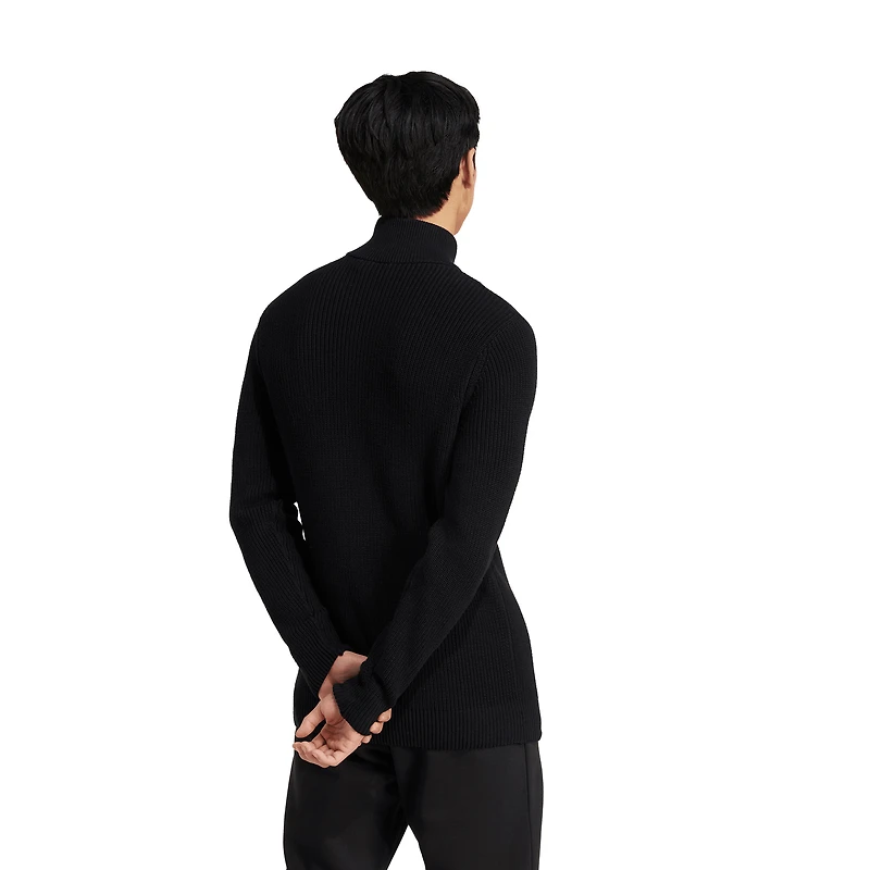 Haut en maille côtelée à demi-zip noir pour homme de l'équipe nationale d'Allemagne Culturewear 125e anniversaire adidas Originals