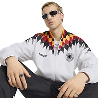 Veste de survêtement zippée adidas blanche pour homme, édition spéciale Équipe nationale d'Allemagne 1994.