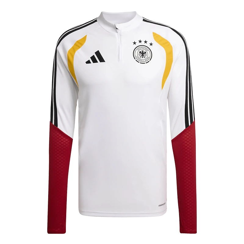 Haut d'entraînement zippé 1/4 adidas blanc pour homme, équipe nationale d'Allemagne 2026