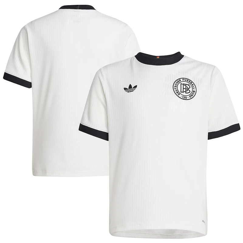 Maillot réplique blanc de l'équipe nationale allemande pour jeunes adidas Originals le 125e anniversaire