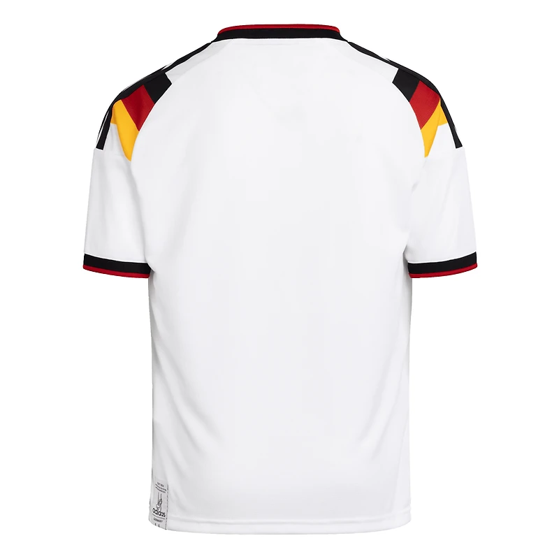 Maillot réplique domicile blanc adidas pour jeunes de l'équipe nationale d'Allemagne 2026