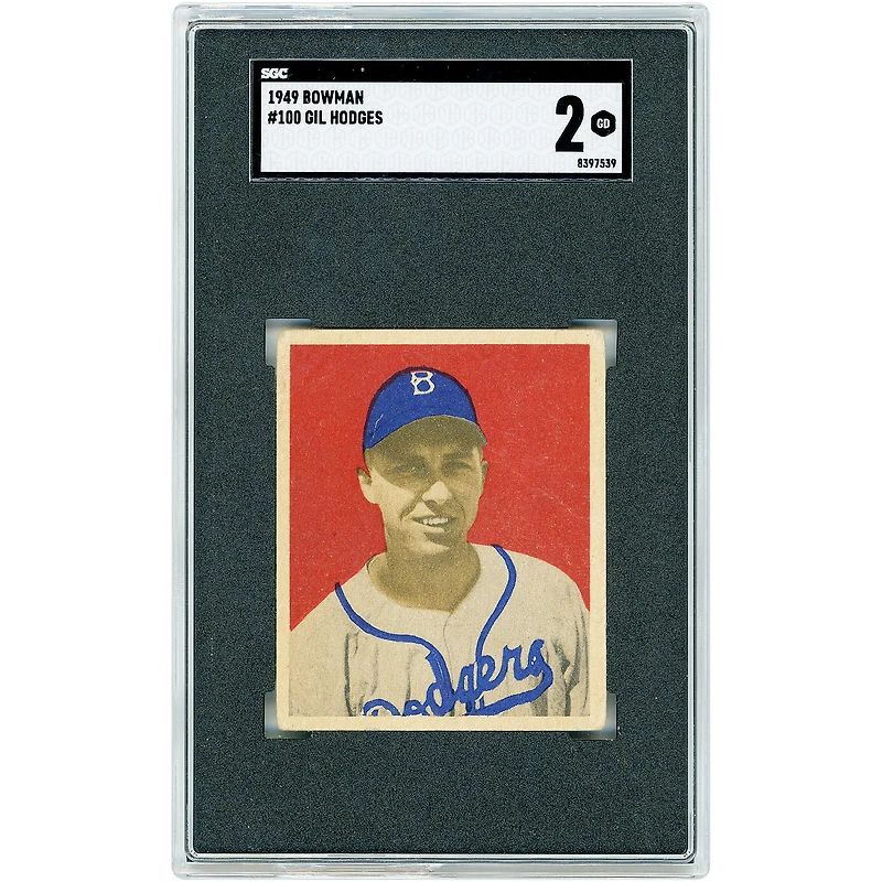 Gil Hodges Brooklyn Dodgers 1949 Bowman #100 SGC Authenticated 2 Rookie Card