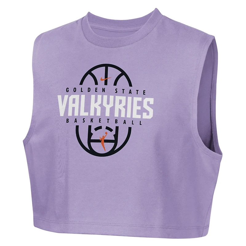 Girls Youth Nike Violet Golden State Valkyries 2026 Authentic Practice Sleeveless Cropped T-Shirt