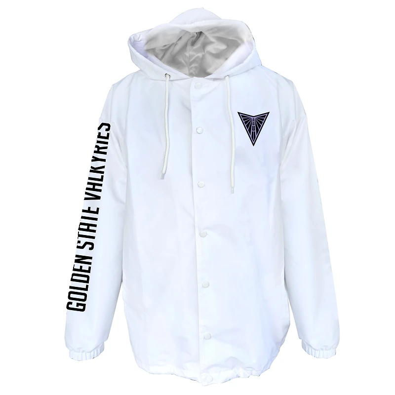 Veste en nylon à boutons-pression Fanatics White Golden State Valkyries pour homme