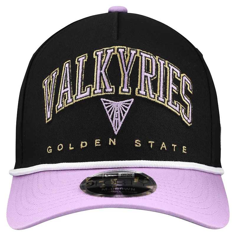 Men's New Era Eclipse Black Golden State Valkyries Bold Arch COOLERA 9FORTY A-Frame M-Crown Adjustable Hat