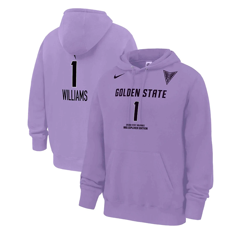Men's Nike Gabby Williams Lavender Golden State Valkyries Explorer Edition Name & Number Hoodie