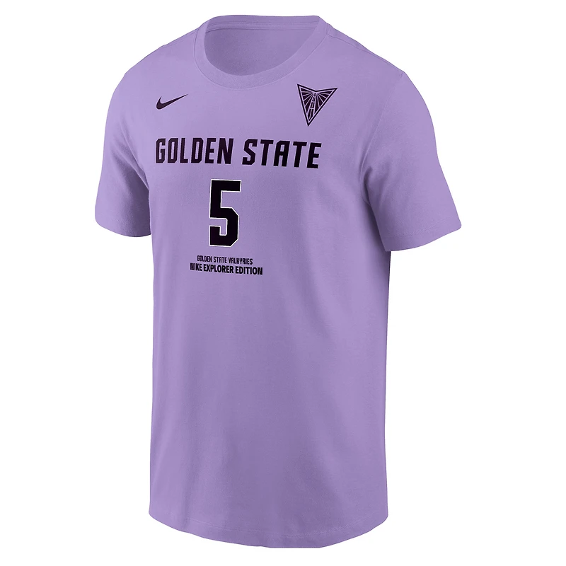 Men's Nike Kayla Thornton Lavender Golden State Valkyries Explorer Edition Name & Number T-Shirt