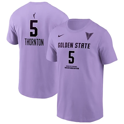 Men's Nike Kayla Thornton Lavender Golden State Valkyries Explorer Edition Name & Number T-Shirt