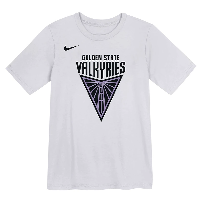 T-shirt Nike blanc avec logo Golden State Valkyries pour enfant d'âge préscolaire