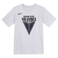 T-shirt Nike blanc avec logo Golden State Valkyries pour enfant d'âge préscolaire