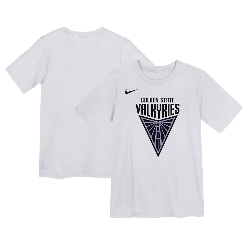 T-shirt Nike blanc avec logo Golden State Valkyries pour enfant d'âge préscolaire