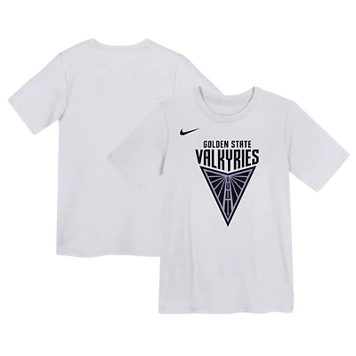 T-shirt Nike blanc avec logo Golden State Valkyries pour enfant d'âge préscolaire
